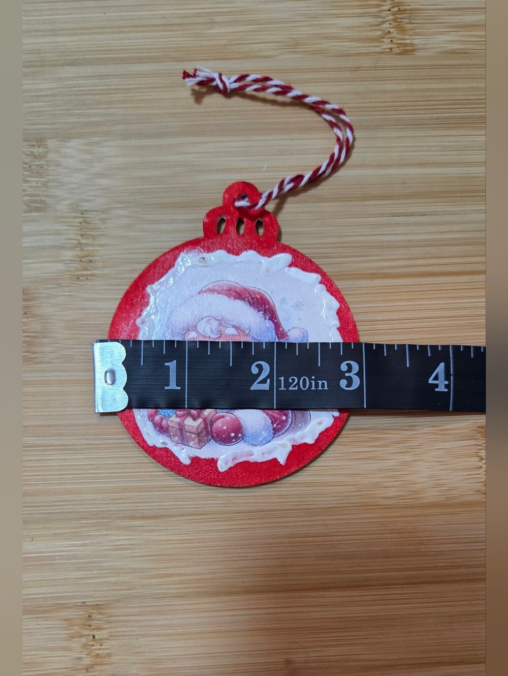 🎅 Handmade Wooden Disc Vintage Santa Christmas Ornaments - 12 Pack Set - Picture 16 of 16